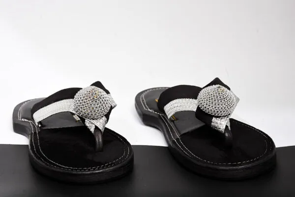 The Akan Silver ornament Slippers in Unique Designs