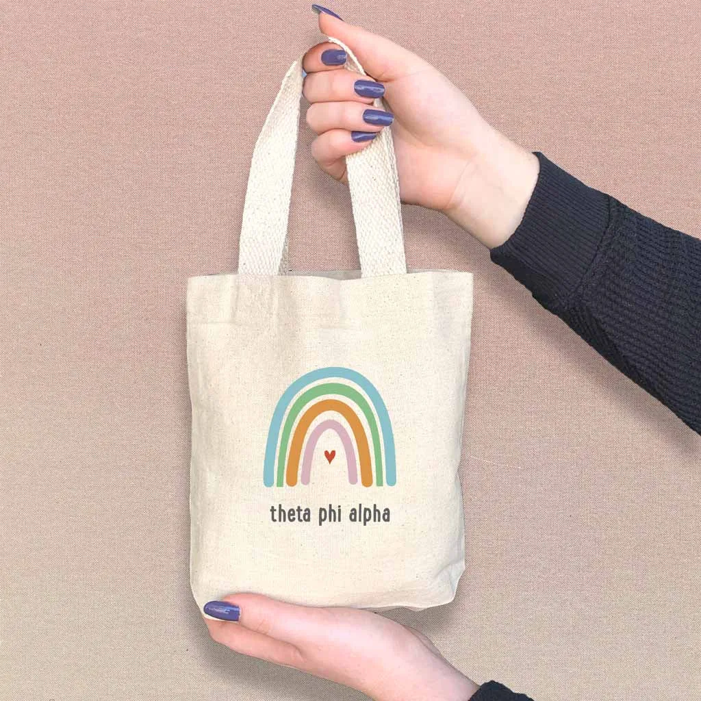 Theta Phi Alpha Sorority Rainbow Mini Tote Gift Bag