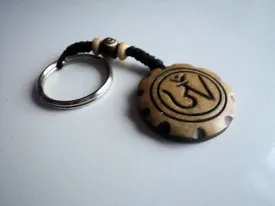 Tibetan Om Bone Keychain