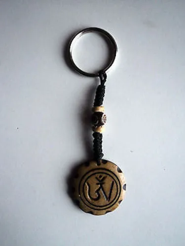 Tibetan Om Bone Keychain