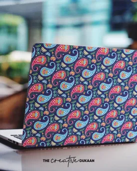 Traditional Indian Design Blue Laptop Skin With Paisley Print