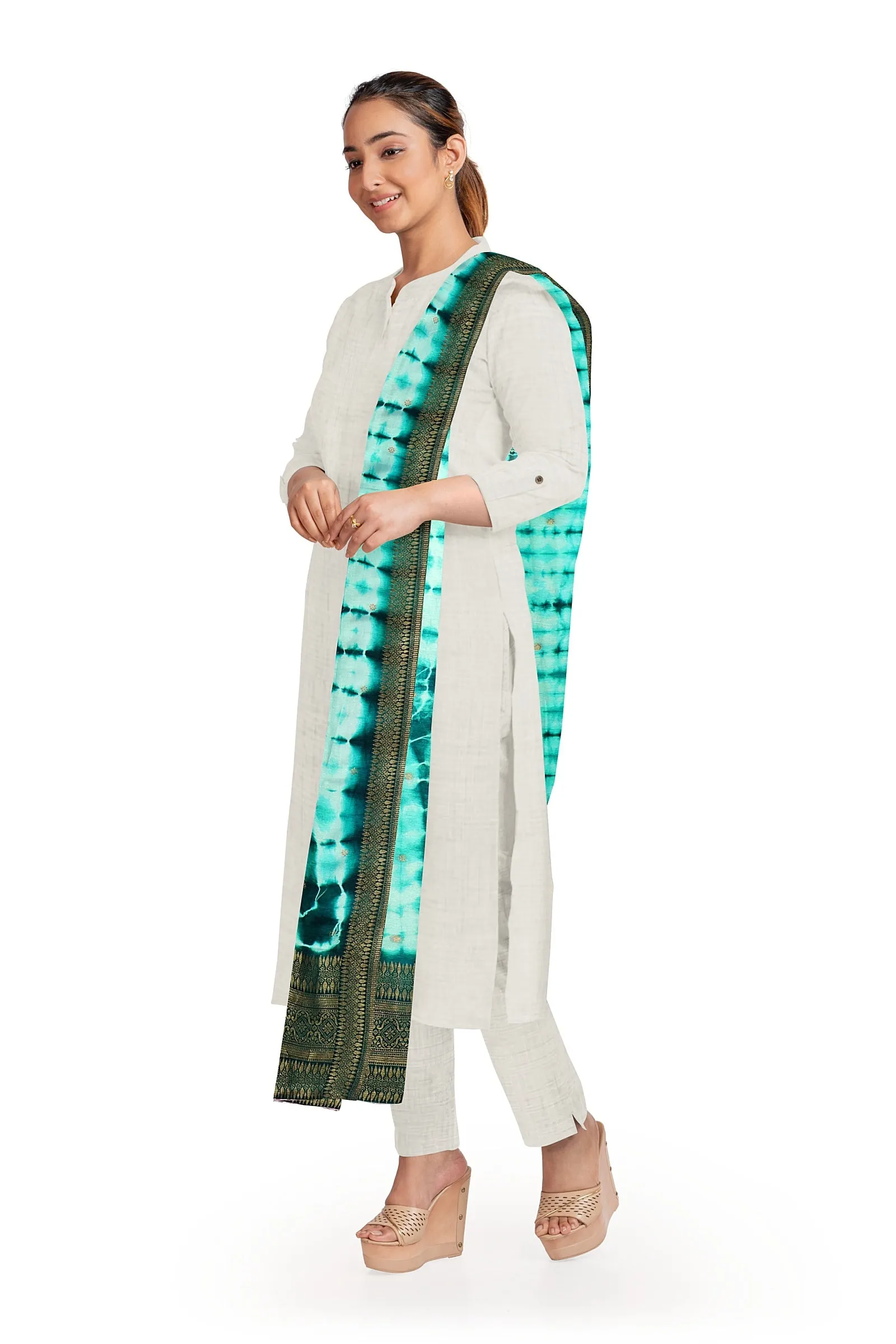 Trendy Multicolor Silk Jacquard Dupatta