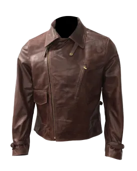 Vintage Style Asymmetrical Brown Jacket | Mens Vintage Style Asymmetrical Brown Leather Jacket