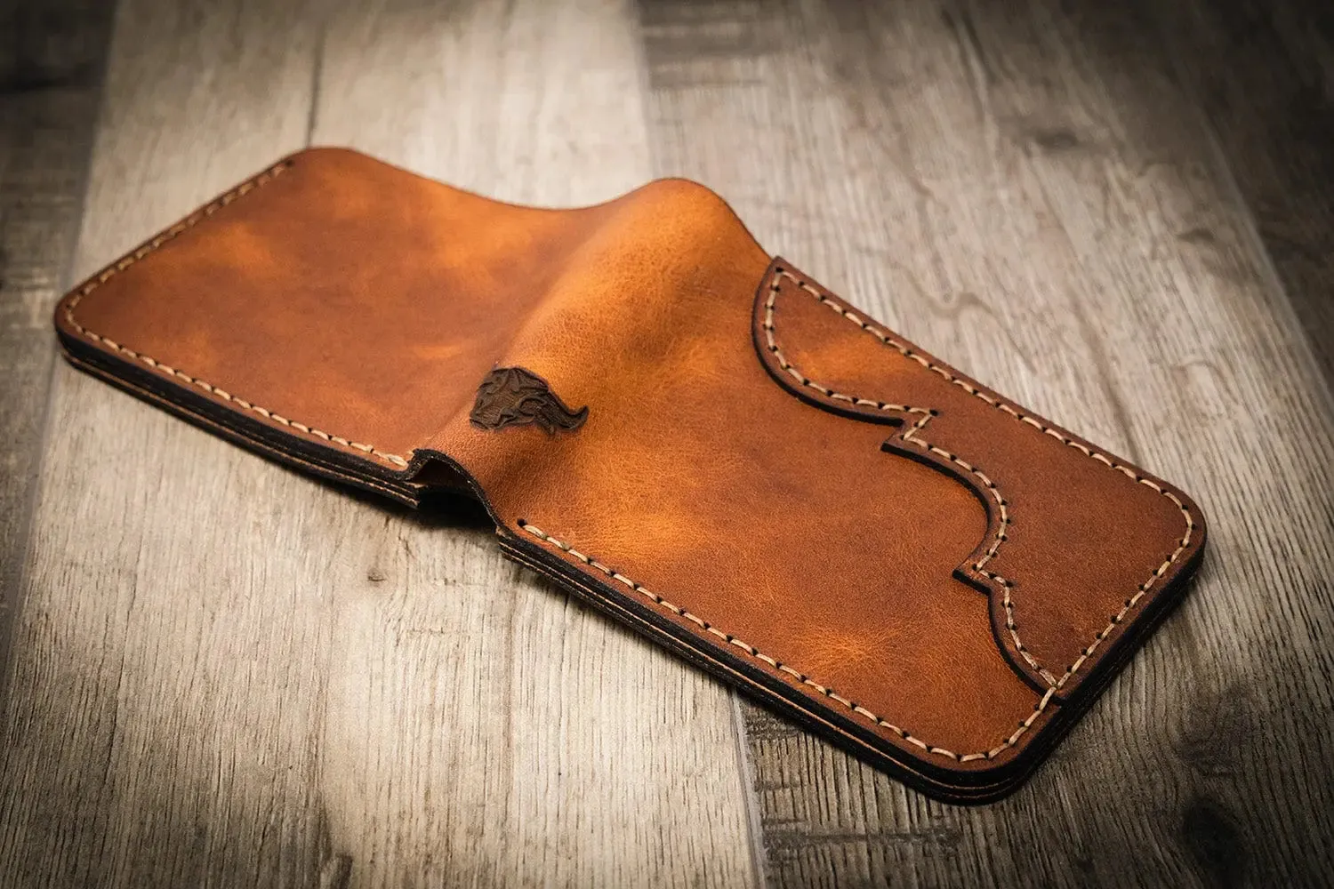 Western Bifold Wallet -  Chestnut Brown