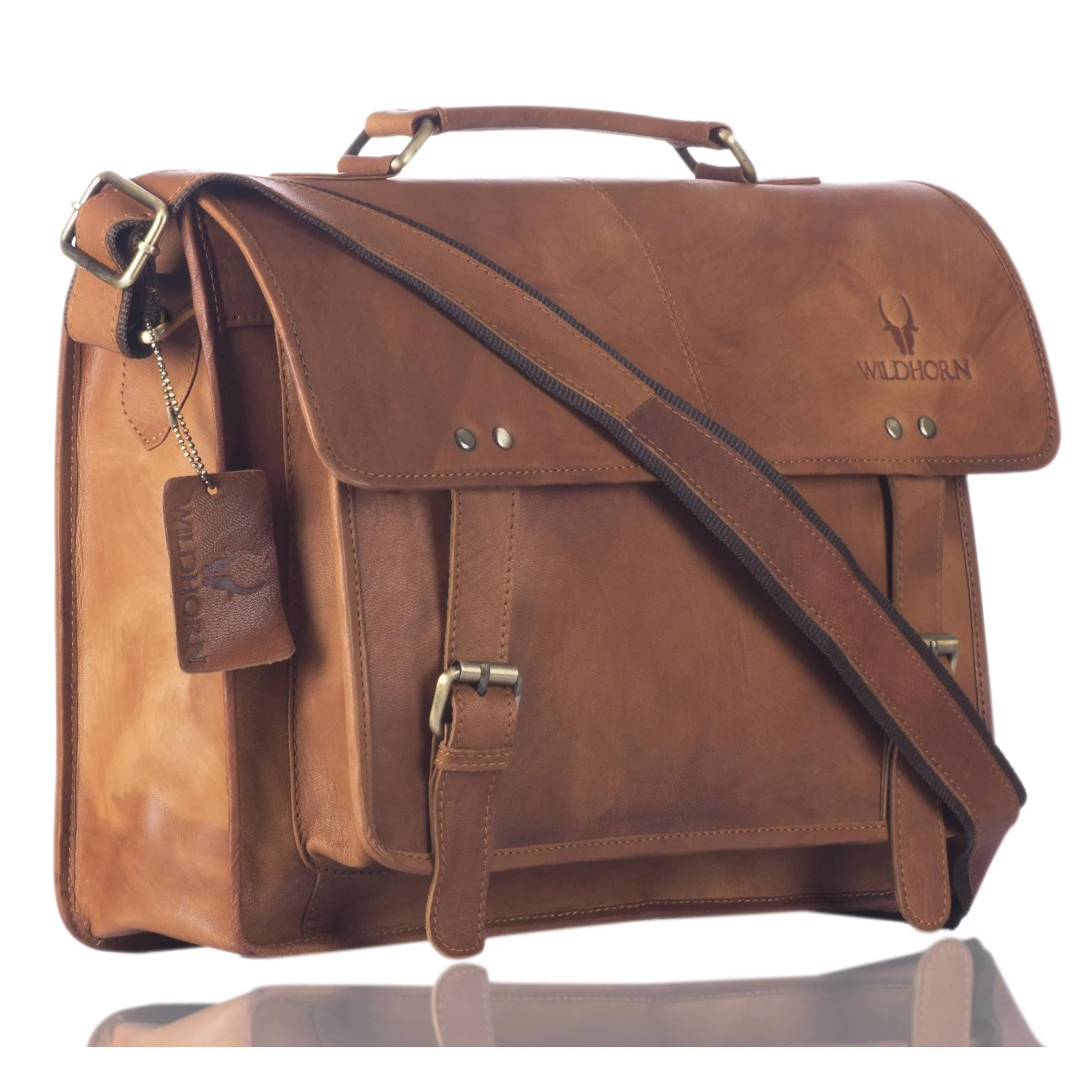 WILLOW Leather Laptop Messenger Bag for Men