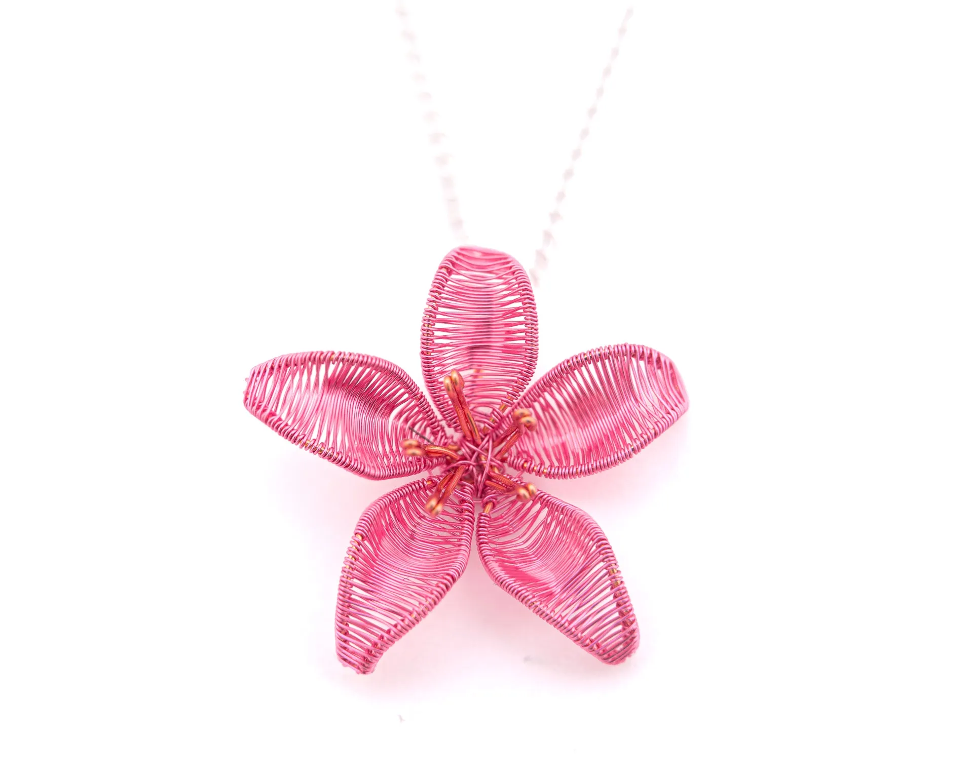 Wireart Lily Pendant, Pink